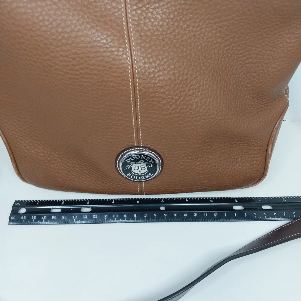 Dooney & Bourke All Weather Leather 2 Shoulder Brown Pebble Tote Bag - Picture 13 of 16